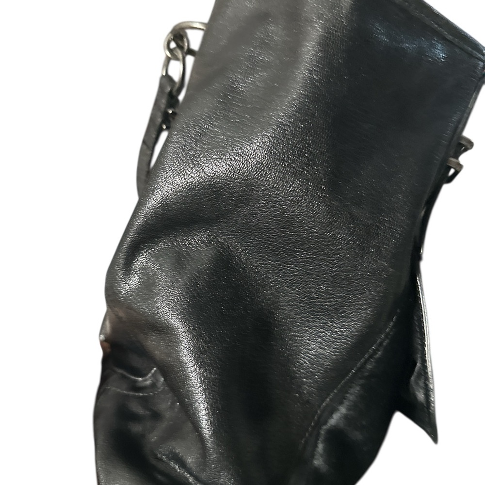 NWT J127819969 Coach Black Leather cow hide Shoulder Bag gunmetal acc - Picture 3 of 16